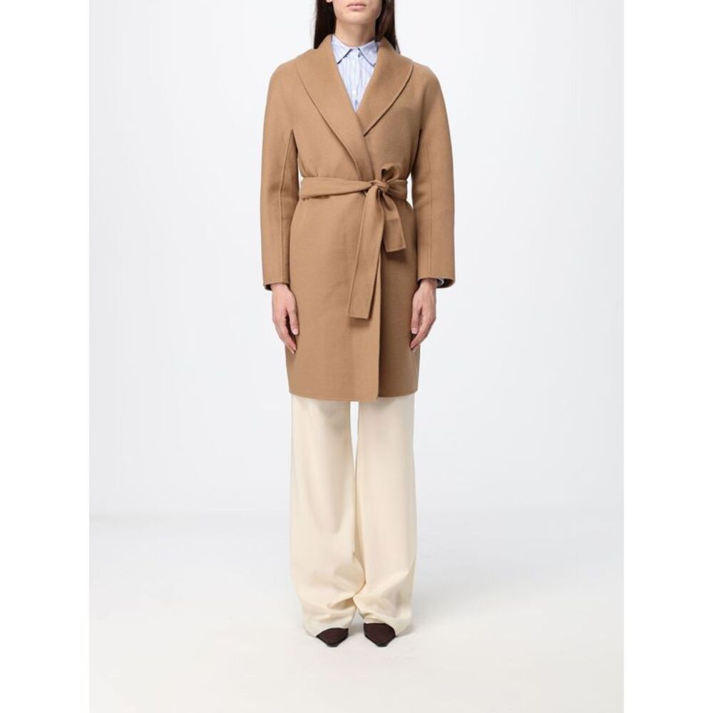 Max Mara Women Estremo Long Wool And Cashmere Robe Coat Max Mara With Belt